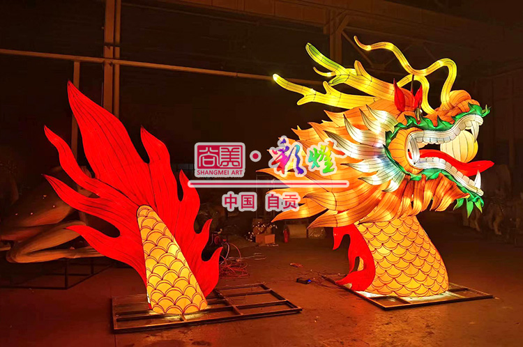 端午龍舟龍頭、龍尾側(cè)面亮燈效果