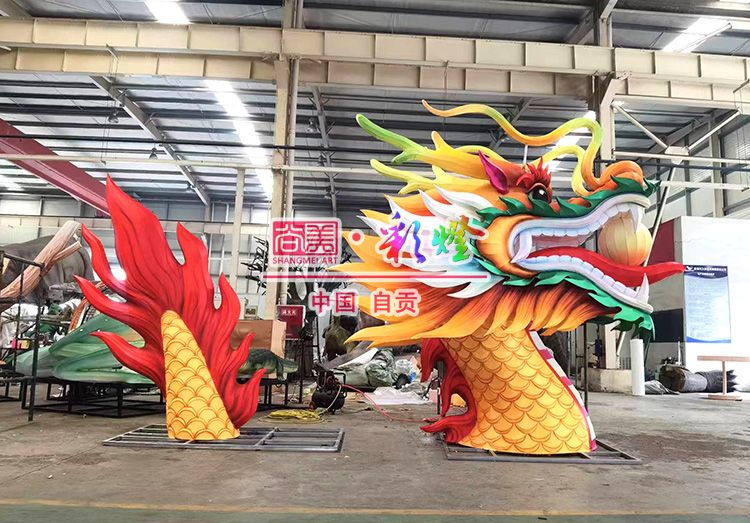 端午龍舟龍頭、龍尾美工著色噴涂白天效果